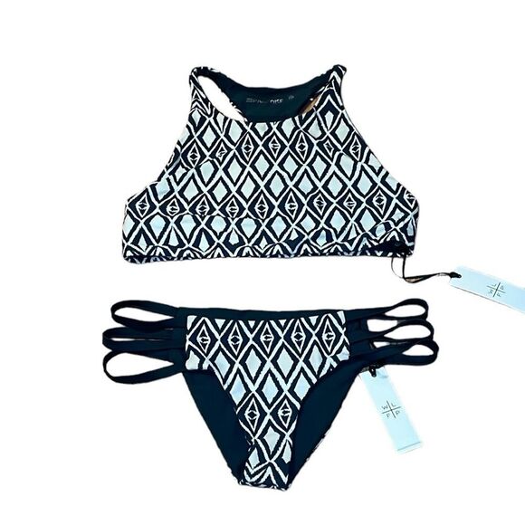 With Love From Paradise TRIBAL | SPORTY BIKINI Set , WLFP, black white, Large - Picture 1 of 9